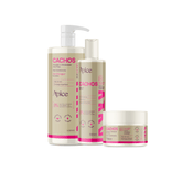 Kit Cachos NOVA FRAGRÂNCIA - Ativador de Cachos,  Shampoo e Máscara (3 Itens)